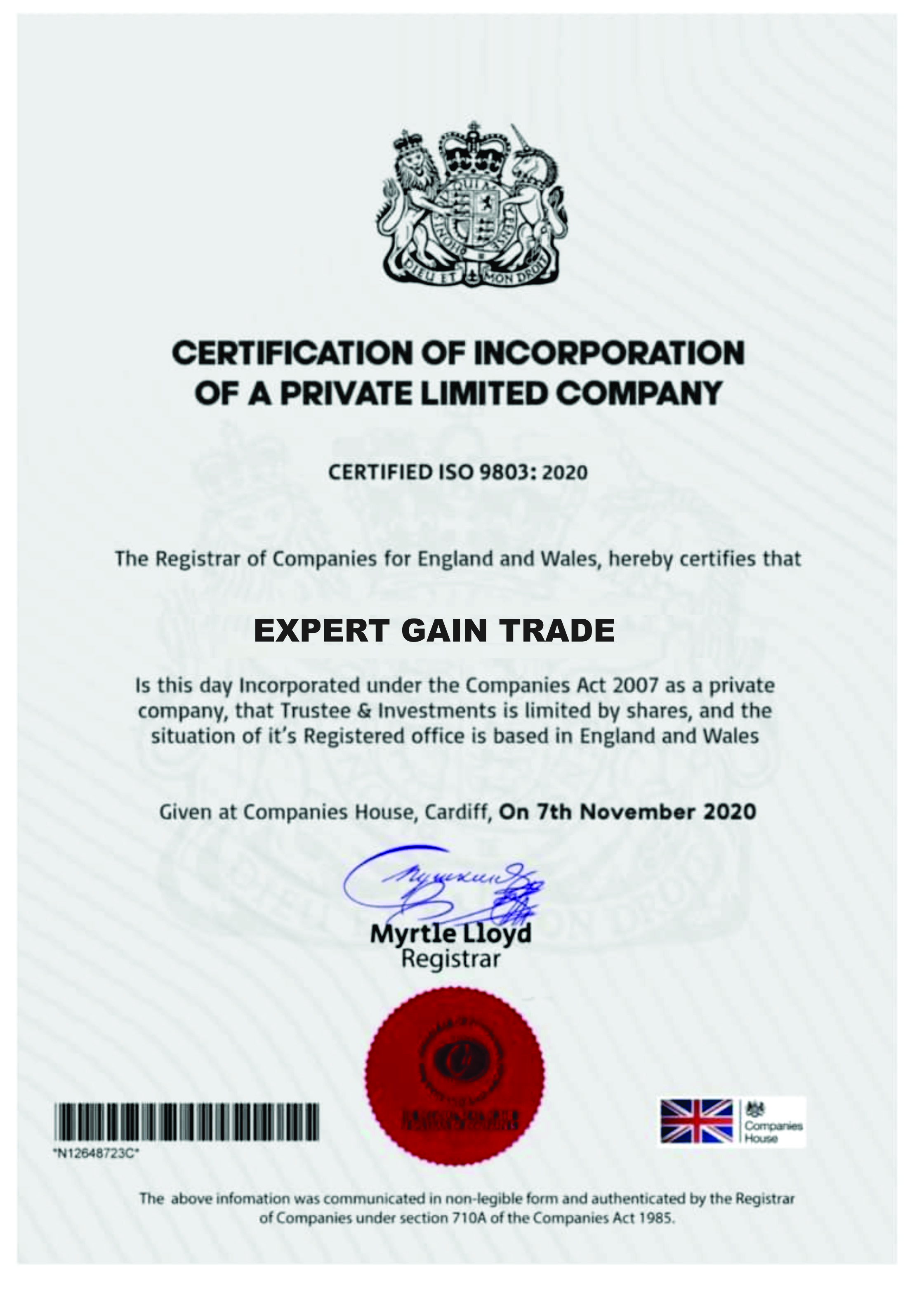 certificate